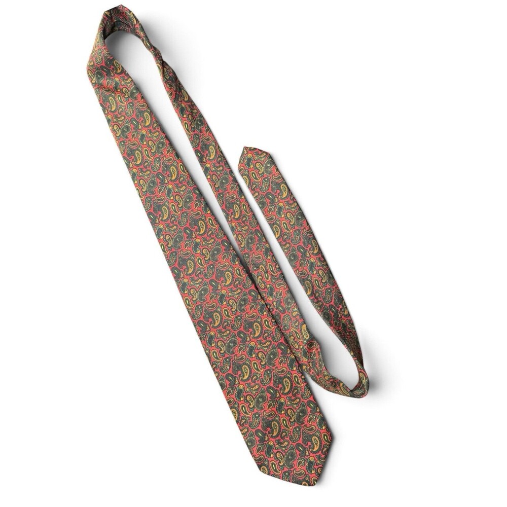 Vintage 70s/80s Brooks Brothers Silk Tie Mens Red Ancient Teardrop Paisley